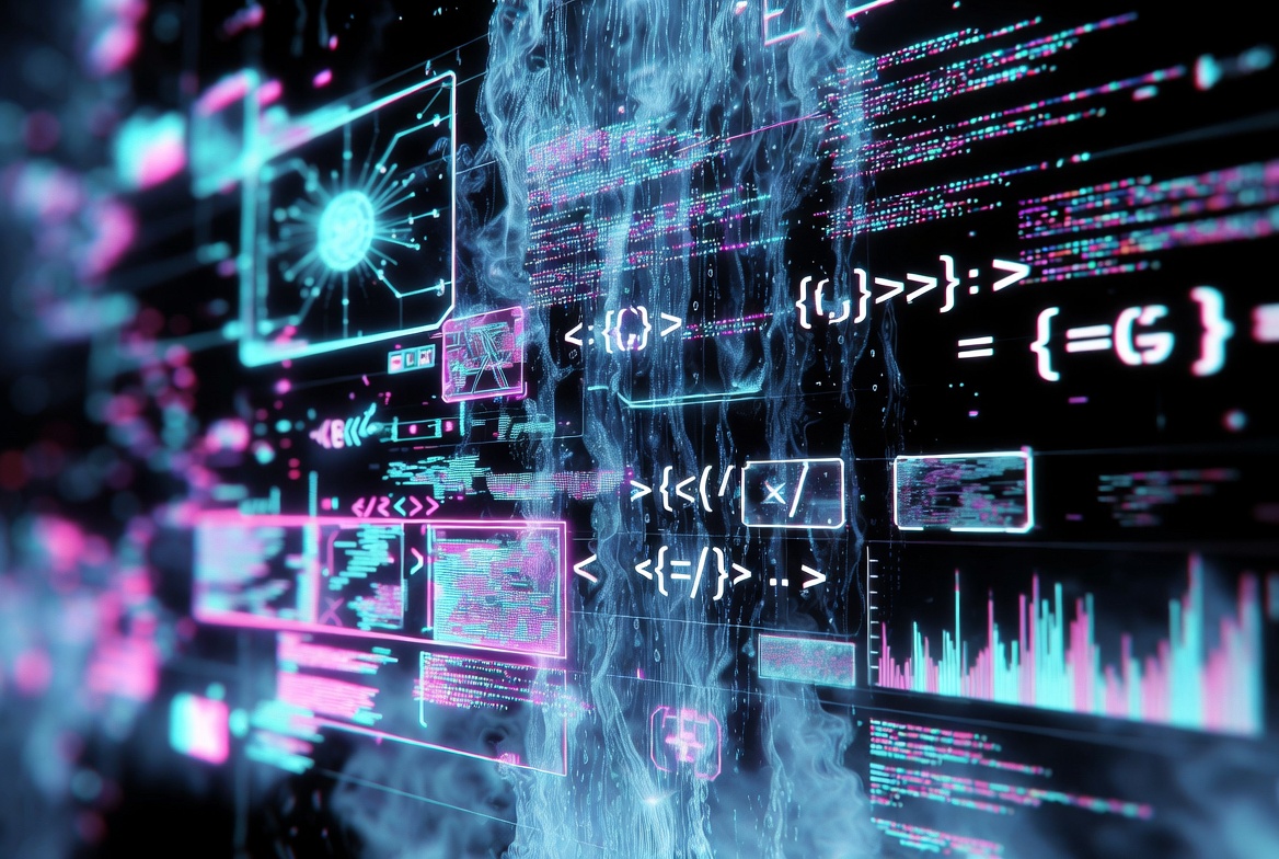 Dark futuristic AI neural network and agent connections