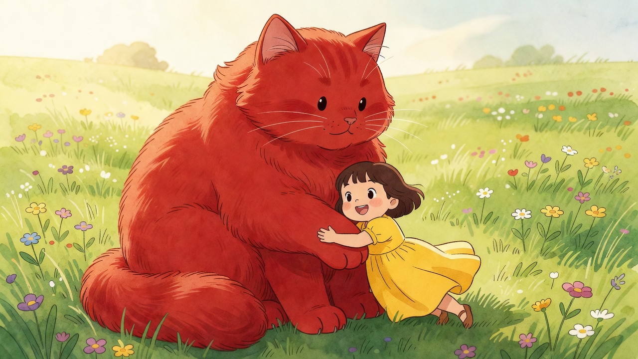 The Big Red Cat: A Tale of Friendship, Naps, and Apples