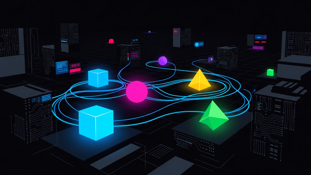Abstract agents collaborating in a dark digital workspace