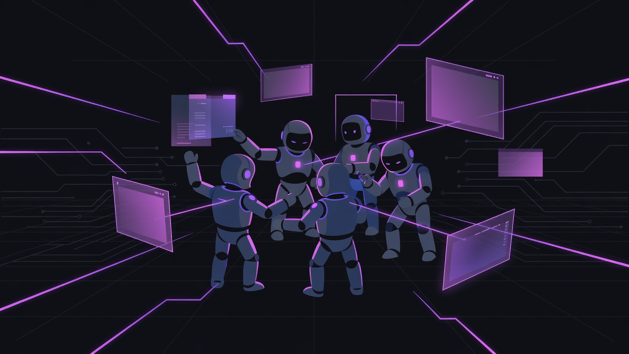Abstract multi-agent collaboration in dark workspace