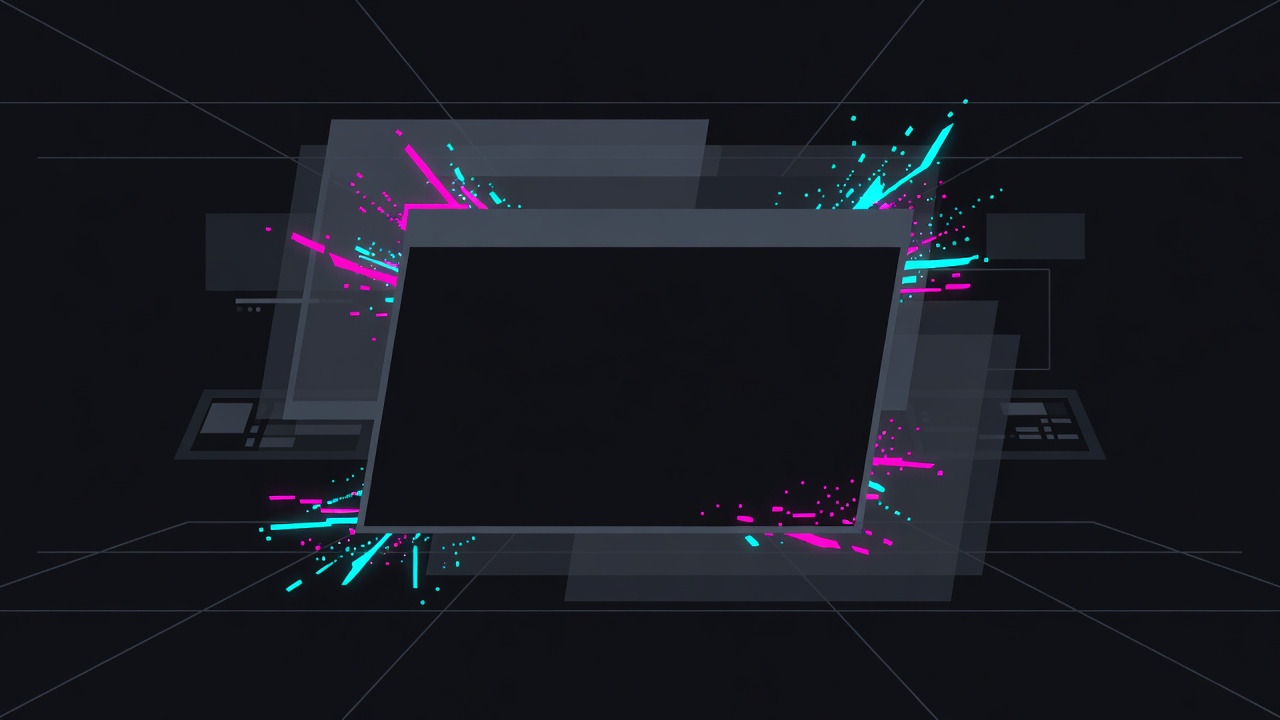 Stylized terminal in dark control room
