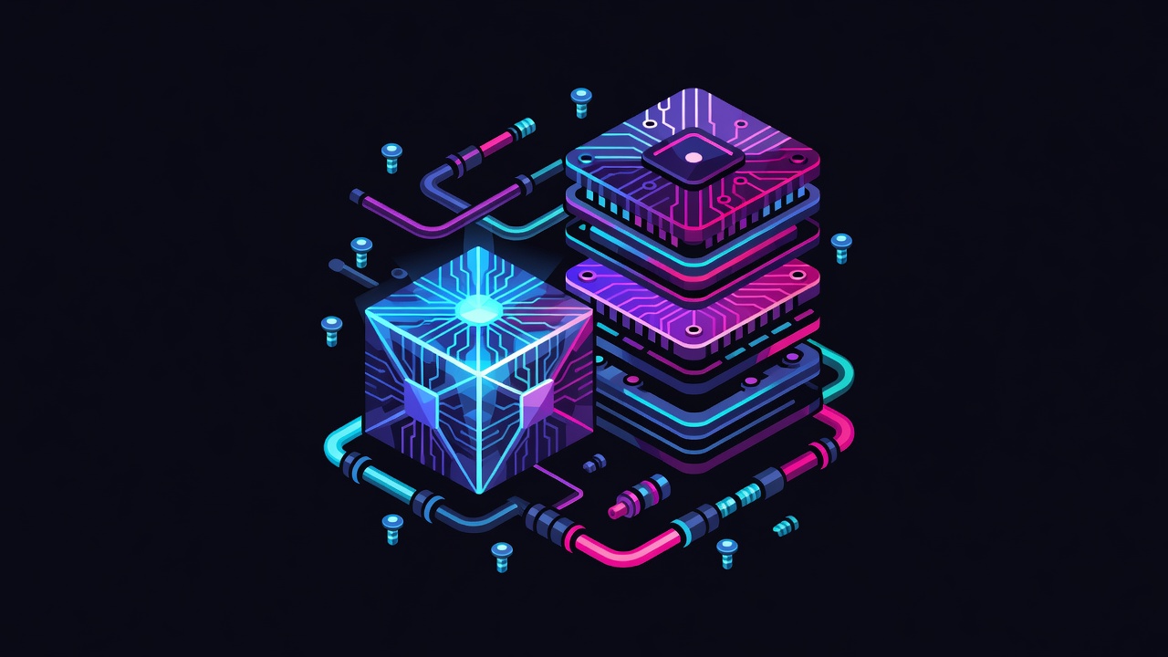 Neon chip die with modular open model circuit slabs