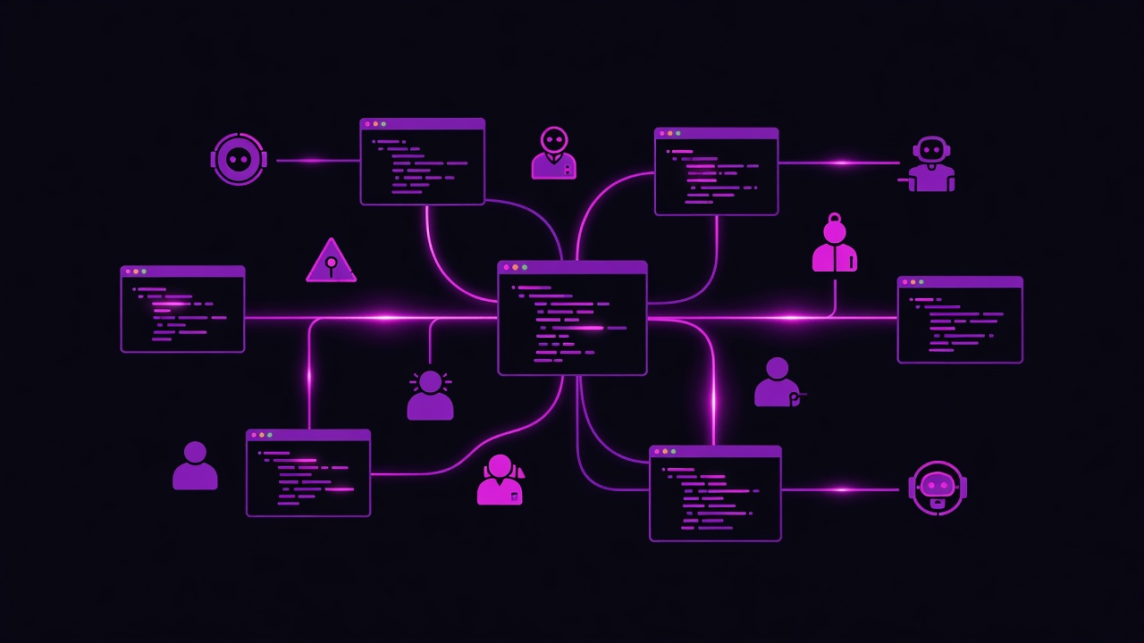 Abstract multi-agent collaboration scene