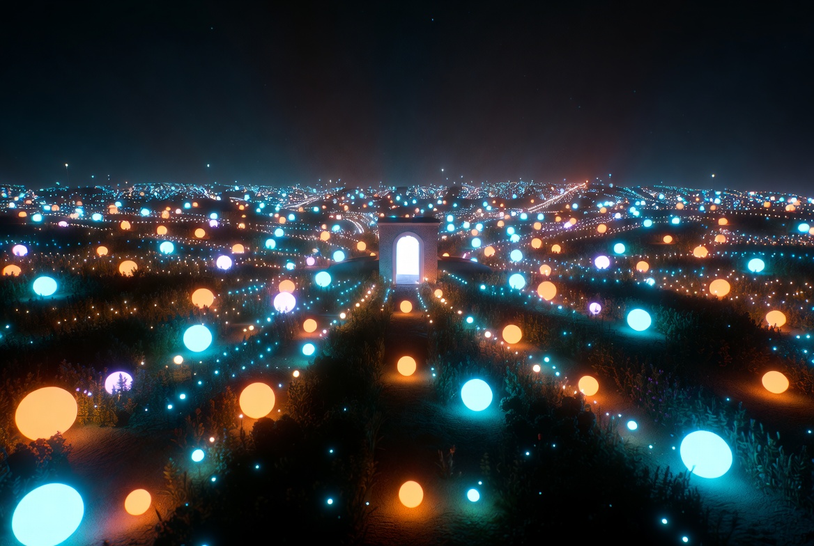Symbolic glowing field representing abundance of model choices and open pathways