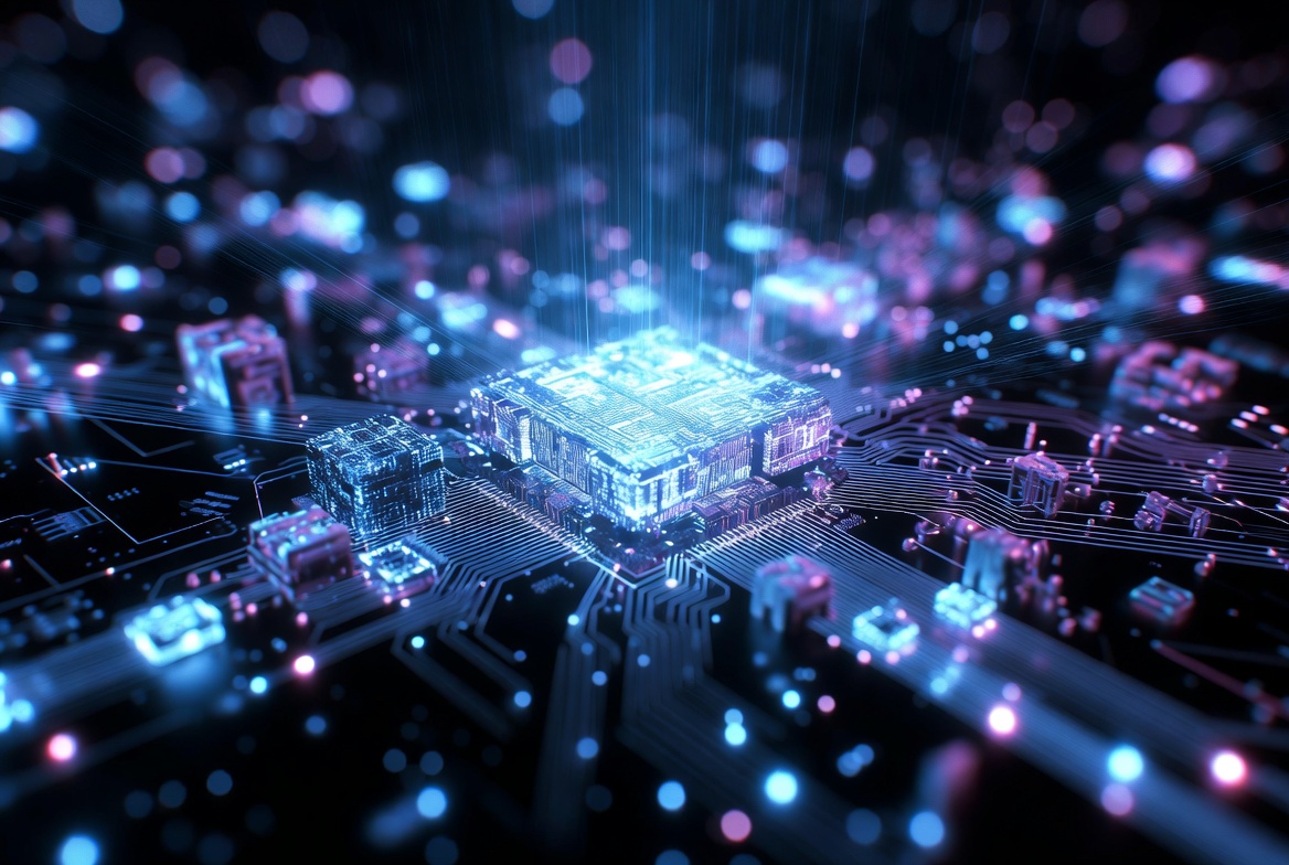 Futuristic AI circuits